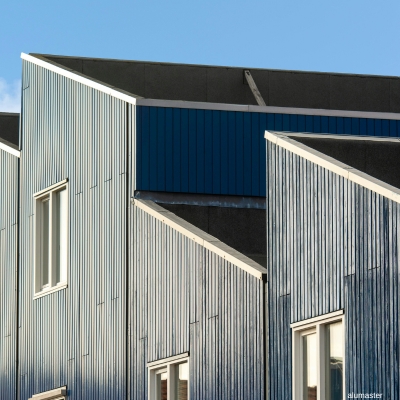 Modern aluminum and glass building